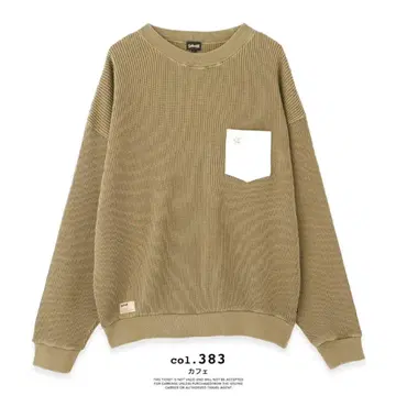 Schott 베이지 긴팔 티셔츠 M 써멀 가죽 포켓 원스타