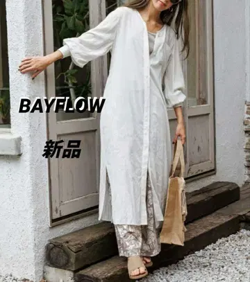 새상품 BAYFLOW 베이플로우 시어 롱 셔츠 원피스 2(S)