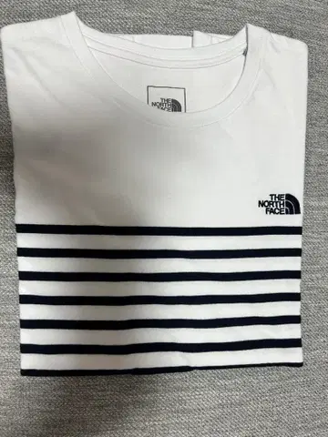 THE NORTH FACE 반팔 티셔츠 화이트/보더