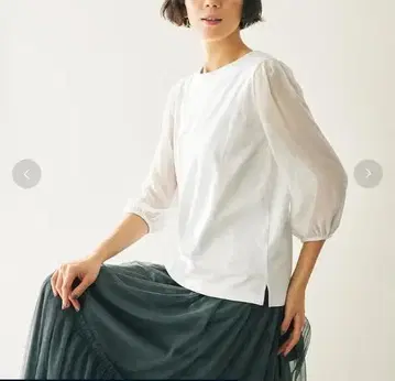 DoCLASSE 쉬폰 슬리브 초장면 풀오버 M 화이트