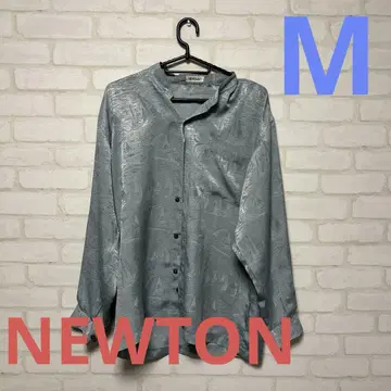NEWTON 실버 세일링 보트 패턴 긴팔 셔츠