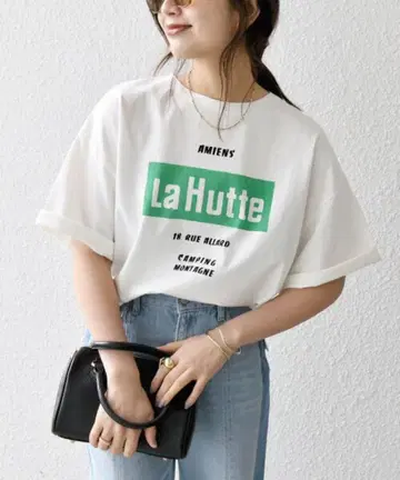 SHIPS any 별주 La Hutte 로고 프린트 루즈 TEE