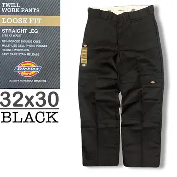 새상품 32x30 블랙 DICKIES 더블니 LOOSE FIT