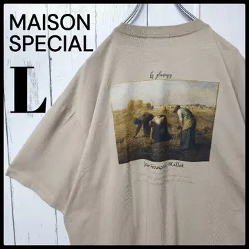 인기 모델] MAISON SPECIAL 회화 낙호 주우기 밀레 티셔츠.