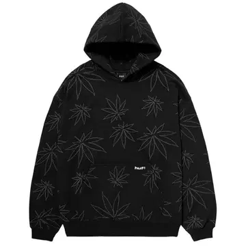 HUF PLANTLIFE FLEECE HOODIE 블랙 마리화나