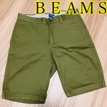 미사용 새상품 BEAMS 빔즈 올리브 숏팬츠