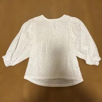 화이트 레이스 오분 소매 셔츠 러그 문 레이디 프리 사이즈
