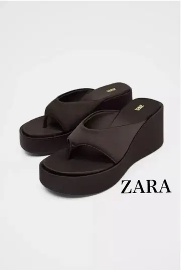 새상품 ZARA 새틴풍 플랫폼 샌들