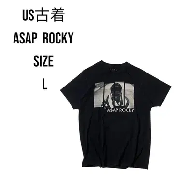 A$AP ROCKY 빅 사진 공식 래퍼 티셔츠 L 사이즈 블랙 페이드