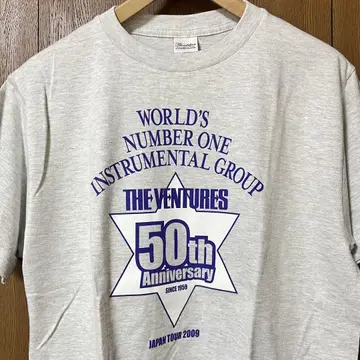 레어 THE VENTURES 50주년 기념 일본 투어 티셔츠 M 사이즈