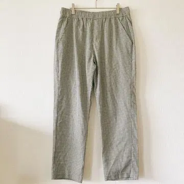 ITEMS 테이퍼드 팬츠 체크 무늬 허리밴딩 릴랙스 L 4710