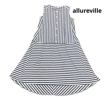 allureville 슬리브리스 원피스 롱 머메이드 스트라이프