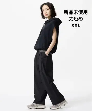 새상품 유니클로 울트라 스트레치 액티브 와이드 팬츠 2XL 길이 짧은