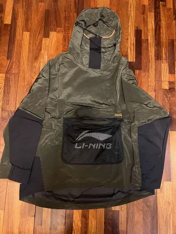 LI-NING (중국 리닝) 후드 부착 나일론 자켓 올리브 그린 2XL