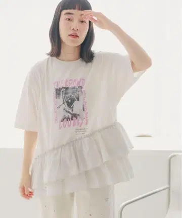 니코앤드 천 콤비 프릴 락 티셔츠 M