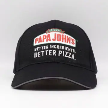 PAPA JOHN'S PIZZA 피자 기업 자수 캡 구제 의류 블랙