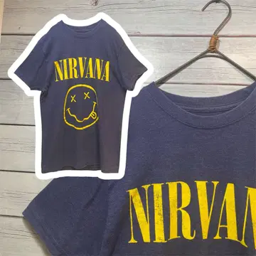 닐바나 NIRVANA 스마일 티셔츠 반팔 티셔츠 밴딩 티셔츠 M
