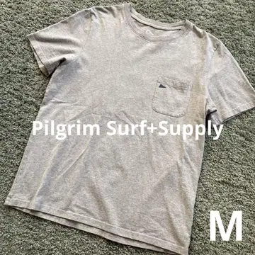PILGRIM 필그림 스몰 로고 프린트 티셔츠 M 그레이 빔즈