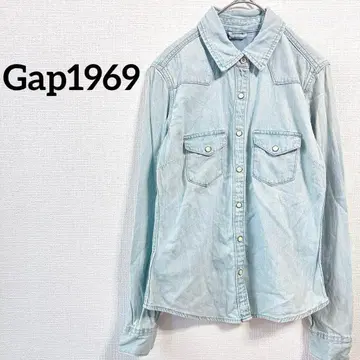 1274 갭 1969 긴팔 데님 셔츠 프론트 오픈 버튼 캐주얼 겉옷 여름