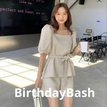 BirthdayBash 퍼프 슬리브 숏 셋업