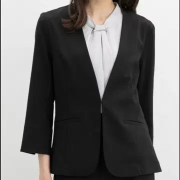 여름용 정장 노카라 자켓 빅 사이즈 블랙 접촉 냉감 통통