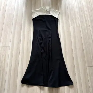 셔츠 콤비 원피스 블랙