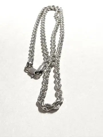 SILVER925 체인 목걸이 로프 디자인 60cm 4mm 와이드