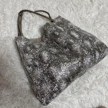 티 리사 실버 토트백 숄더 린넨
