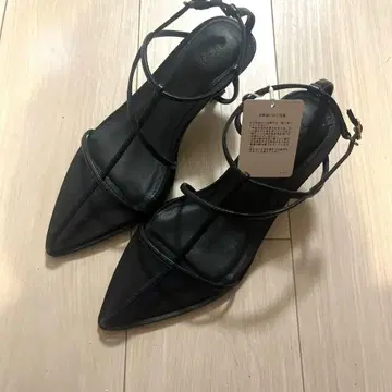 블랙 스틸레토 샌들 23.5cm