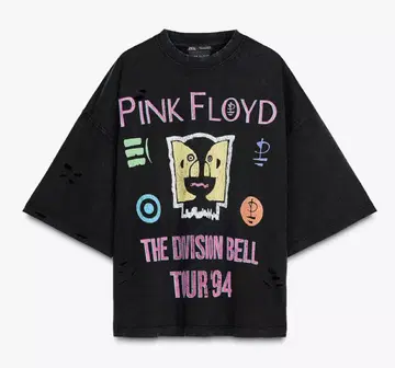 자라 M 사이즈 PINK FLOYD 워시드 가공 티셔츠
