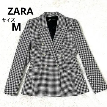 ZARA 자라 하운드투스 체크 자켓 골드 버튼 테일러드 블레이저