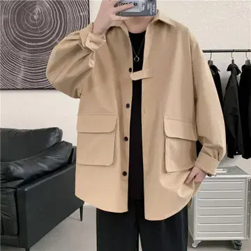 오버 사이즈 커버올 (베이지, 그레이, 핑크)