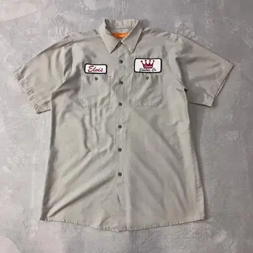 메이드 인 USA 워크 셔츠, 자수 패치, DURABLE PRESS L