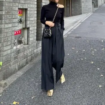 Cygne 시뉴 하이 웨스트 턱 와이드 팬츠 Lara