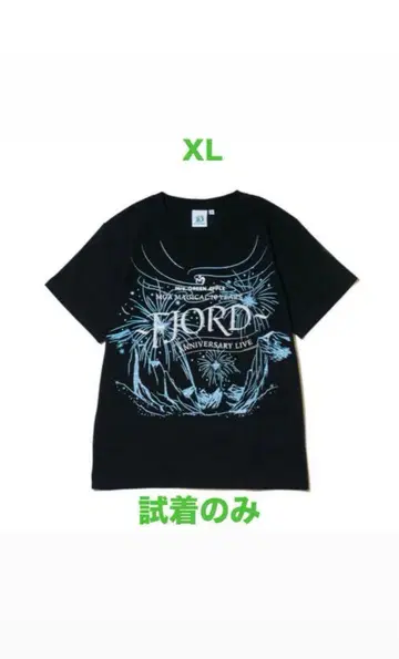 FJORD 글리터 로고 티셔츠 블랙 XL 미세스 그린 애플