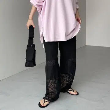 wee9s 빈티지 레이스 팬츠 / 레이스 팬츠 블랙