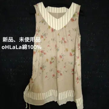 새상품 oHLALA 꽃무늬 슬리브리스 튜닉
