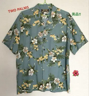 TWO PALMS 알로하 셔츠 L 그린 계열