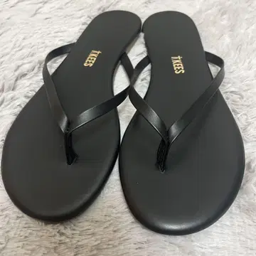 새상품급 TKEES 티키즈 샌들 가죽 쪼리 블랙 size38