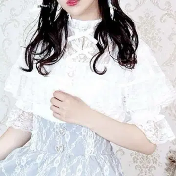 레이스 케이프 블라우스