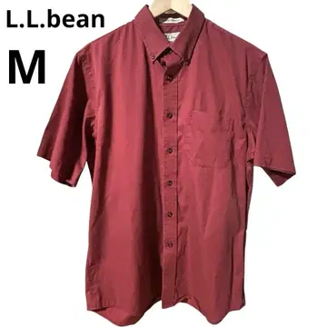 L.L.Bean 빨간색 반팔 셔츠 치노 셔츠 M 레드 스리랑카산