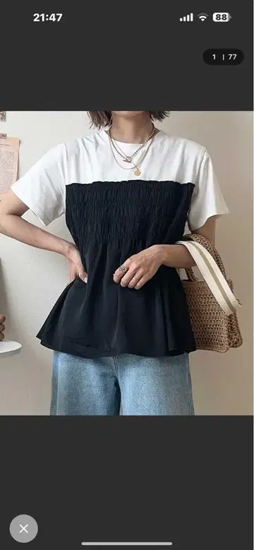 라난 [접촉 냉감] 뷔스티에 레이어드 티셔츠