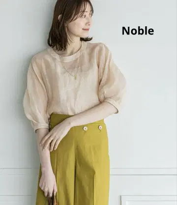 * 노블 NOBLE* 시스루 벌룬 슬리브 블라우스