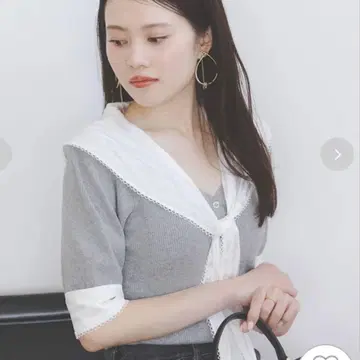 Sustainable 스카프 블라우스 도킹 풀오버 GRY 그레이