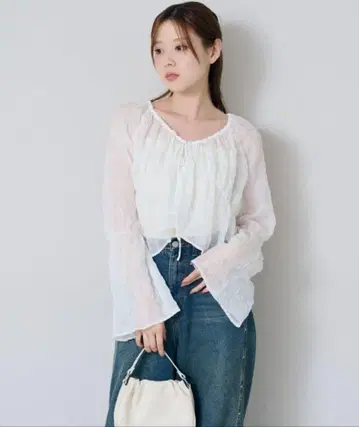 Kastane 셔링 시어 블라우스 S