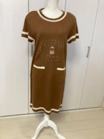 PICONE 브라운 반팔 원피스