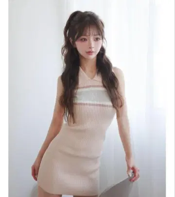 다리치 Darich 로고 아메스리 니트 미니 원피스