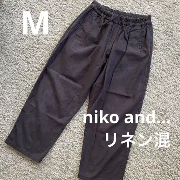 nikoand 니코앤드 린넨 블랙 와이드 팬츠 벌룬 레그 M