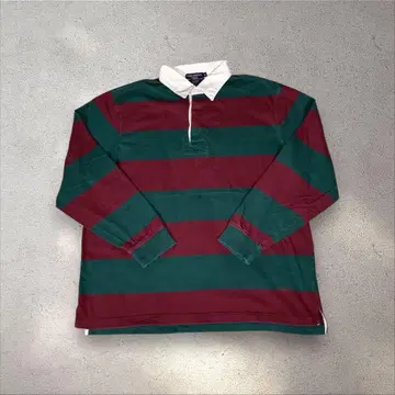 90s CREMIEUX 라거 셔츠 두꺼운 보더 XL 그린 레드