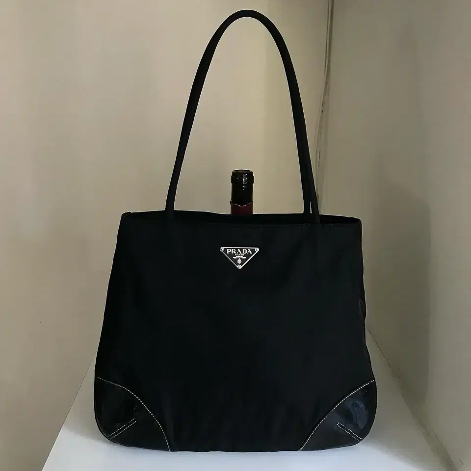★PRADA Pocono Nylon Triangle Logo Tote Bag Black★ PRADA Nylon Tote Bag Black Triangle Logo Pocone Material